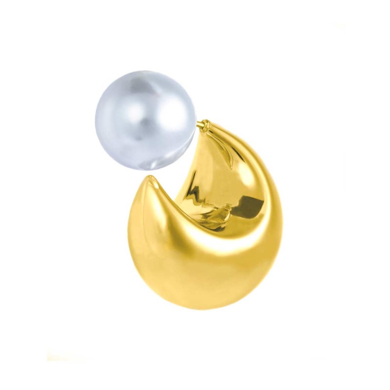 Mono orecchino Marlù cerchietto bombato 2,2cm con perla