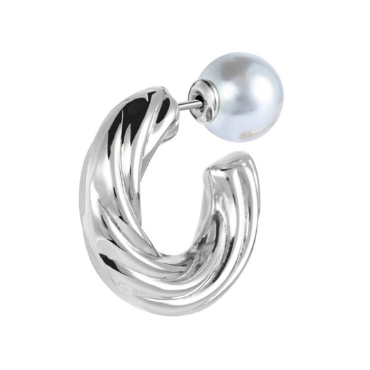 Mono orecchino Marlù cerchietto torchon 2,5 con perla