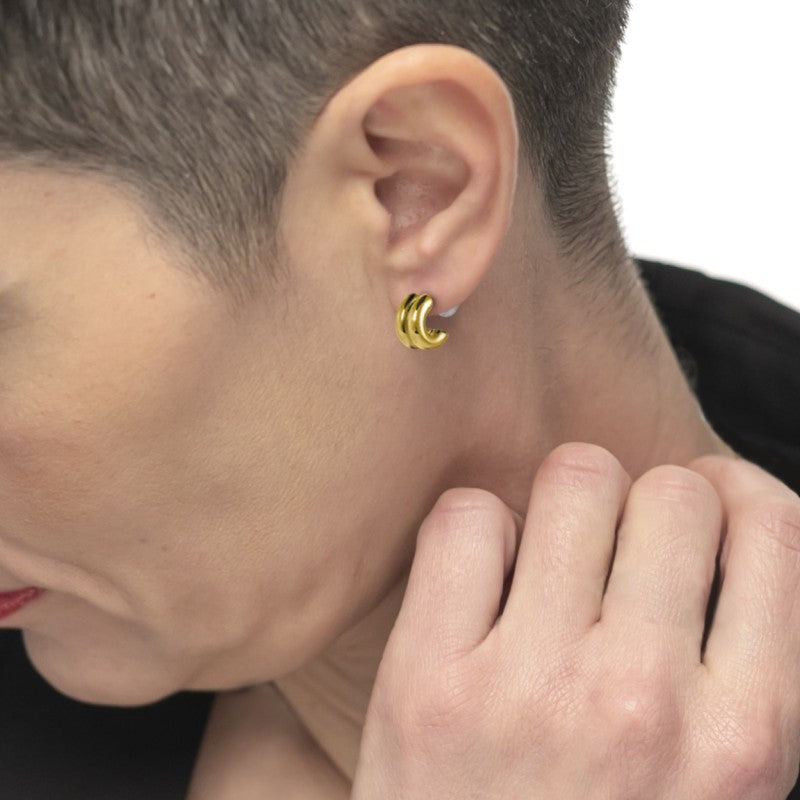 Mono orecchino Marlù Cerchietto doppio 1,5cm con perla