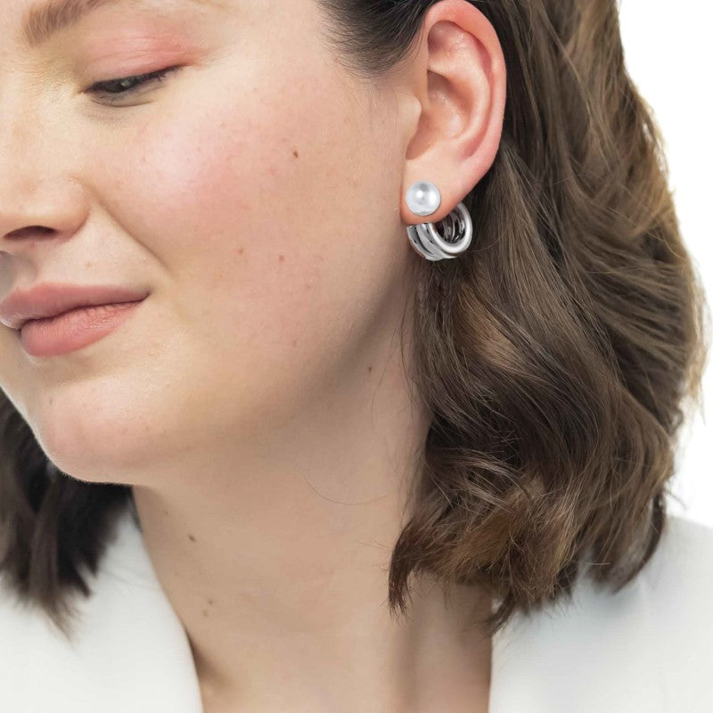 Mono orecchino Marlù Cerchietto doppio 2,1cm con perla