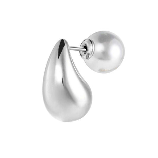 Mono orecchino Marlù goccia bombata 1,8cm con perla