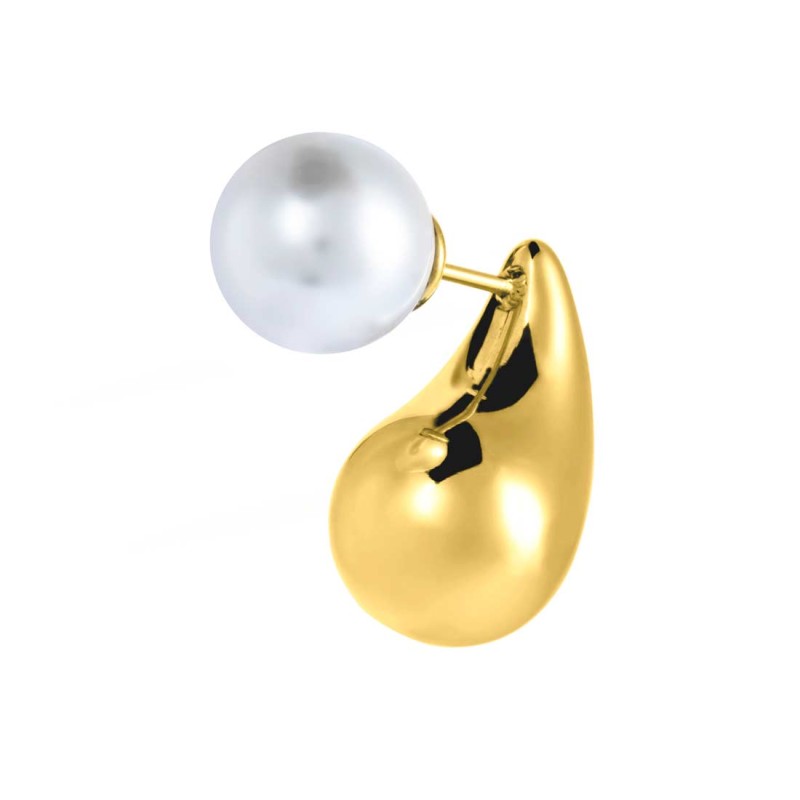 Mono orecchino Marlù goccia bombata 1,8cm con perla