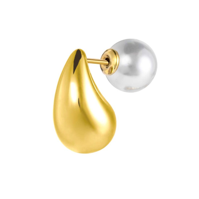 Mono orecchino Marlù goccia bombata 1,8cm con perla