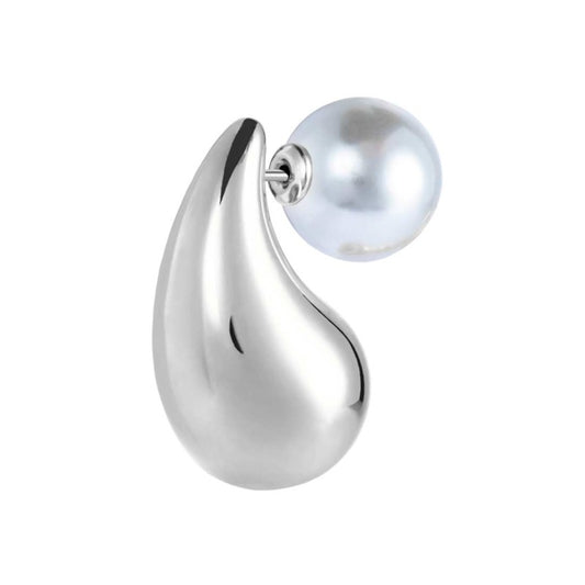 Mono orecchino Marlù goccia bombata 2,6cm con perla