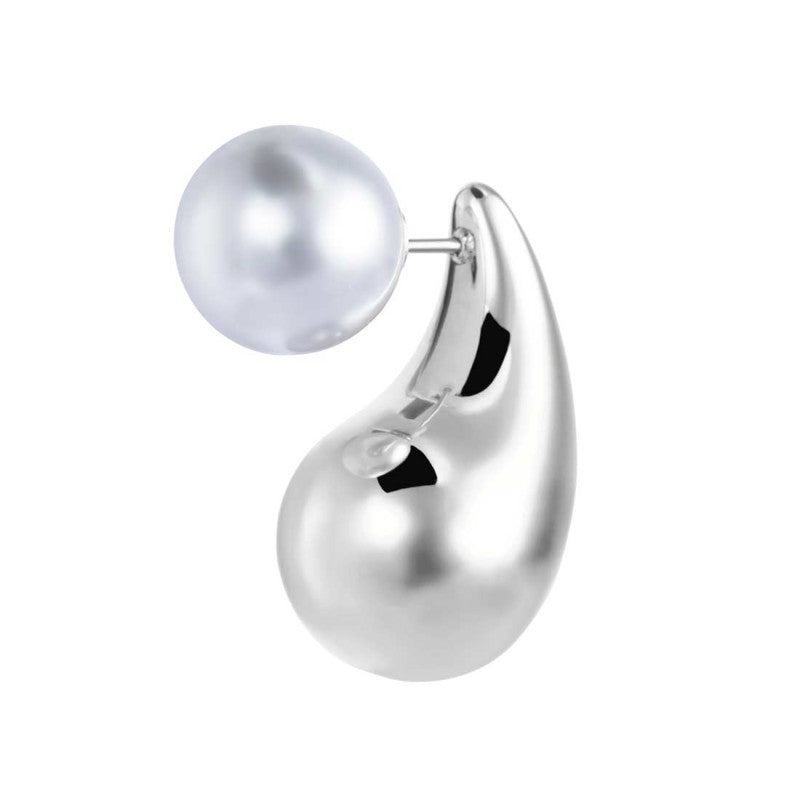Mono orecchino Marlù goccia bombata 2,6cm con perla