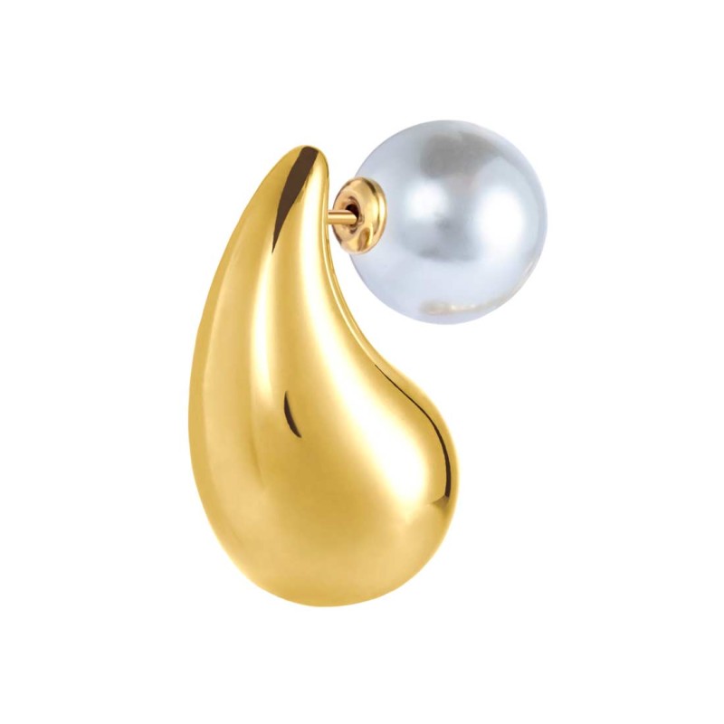Mono orecchino Marlù goccia bombata 2,6cm con perla