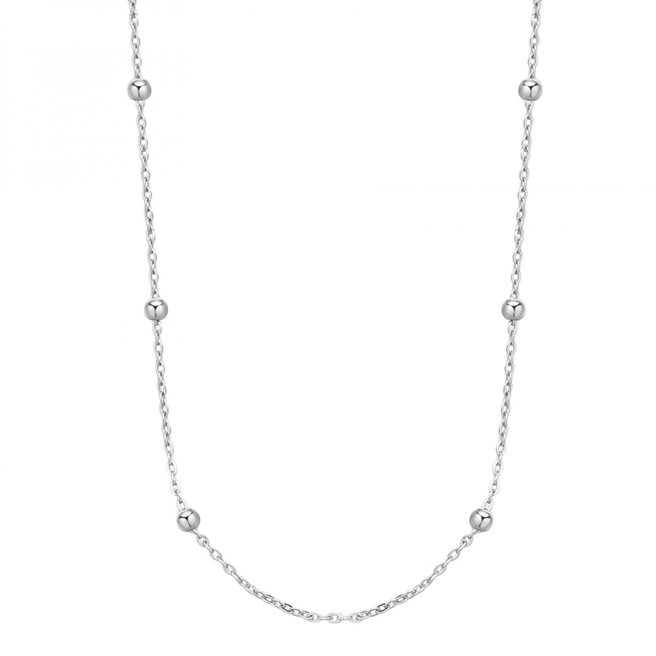 Collana Rosato Storie Catena Forzatina lunga con palline