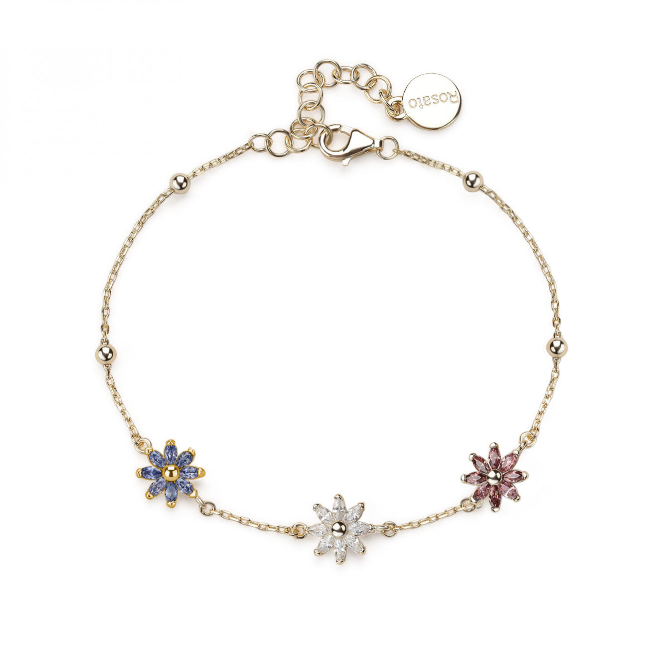 Bracciale Rosato donna Gaia Tre fiorellini gold