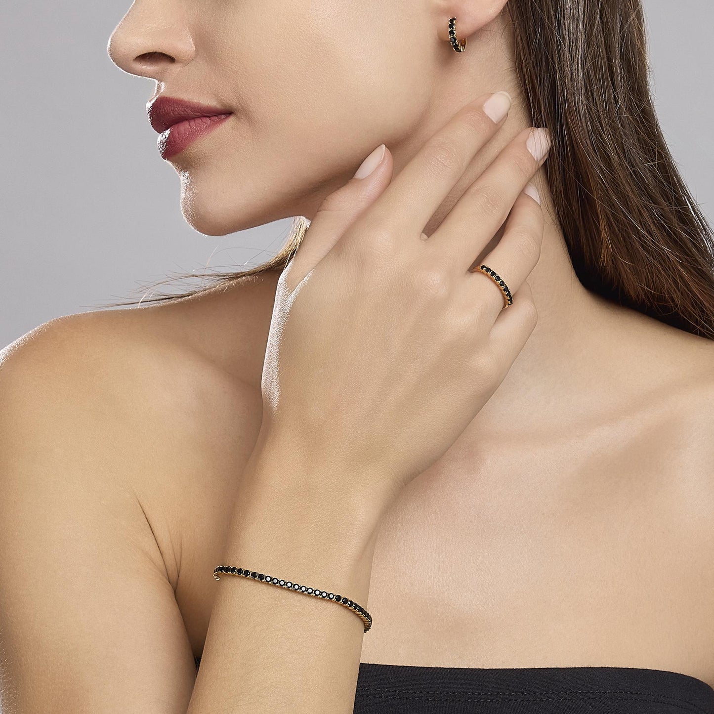 Anello Mabina donna Veretta nera Soirèe
