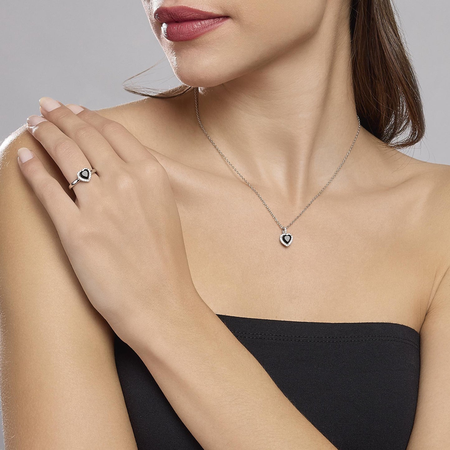 Anello Mabina donna Cuore nero Love affair
