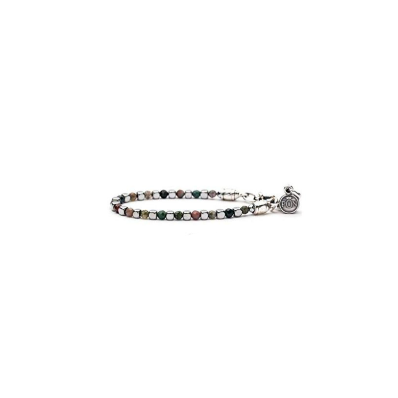 Bracciale Portonovo uomo pietre naturali ematite e cubetti