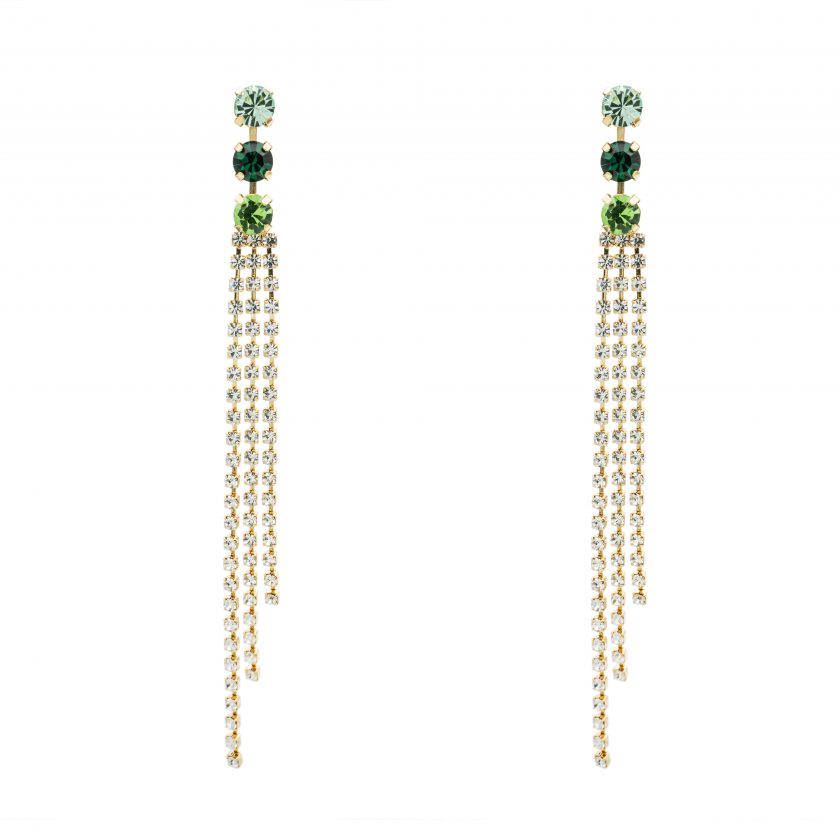 Orecchini donna Diamond Accessori Venus Strass Verde