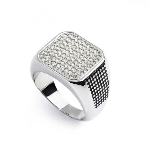 Philip Jones Collana Uomo Con Piastrina In Acciaio Inox E Cristalli Zirconia – 50 Cm, Regalo In Sacchetto Velluto