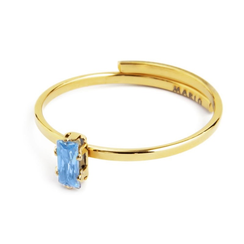Anello Marlù donna Cristallo baguette acquamarina