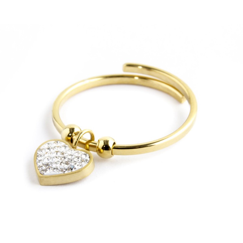 Anello Marlù donna Cuore pendente con strass
