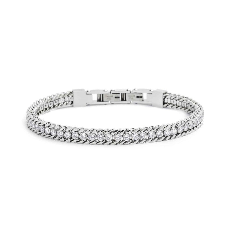 Bracciale Marlù uomo Tennis e grumetta Zirconi bianchi 3mm