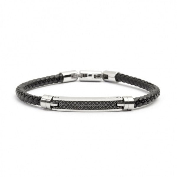 Bracciale Marlù uomo inserti smalto nero
