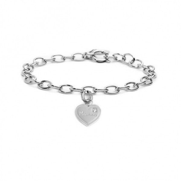 Bracciale Marlù Donna con pendente Cuore 'Mamma' Acciaio