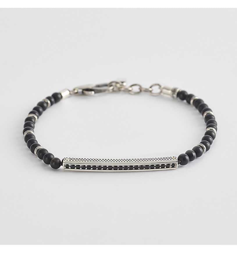 Bracciale Mabina uomo Agata nera
