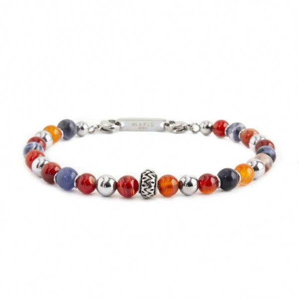 Bracciale Marlù uomo sfere corniola e sodalite