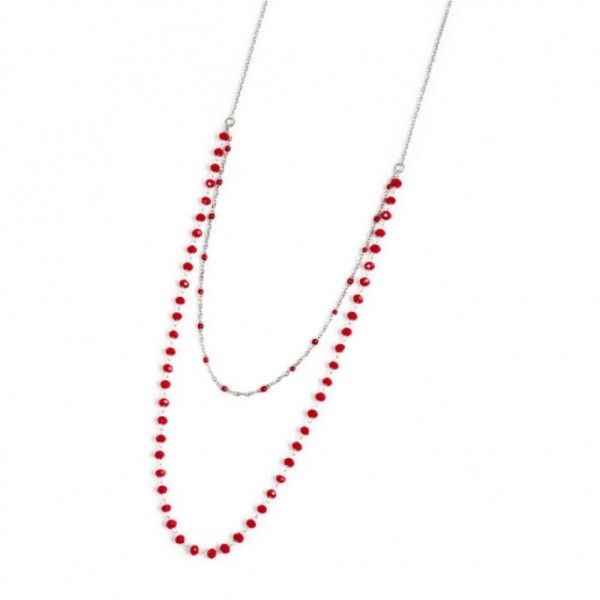 Collana Marlù Donna Cristalli Rossi