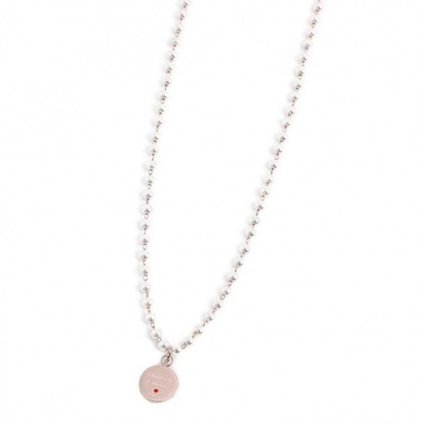 Collana Marlù Donna con pendente 'Albero dei Valori' con perle bianche PVD Rosè