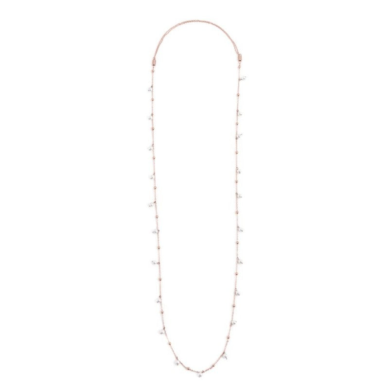 Collana Marlù donna Perle 3,30mm e sfere con catena 90cm