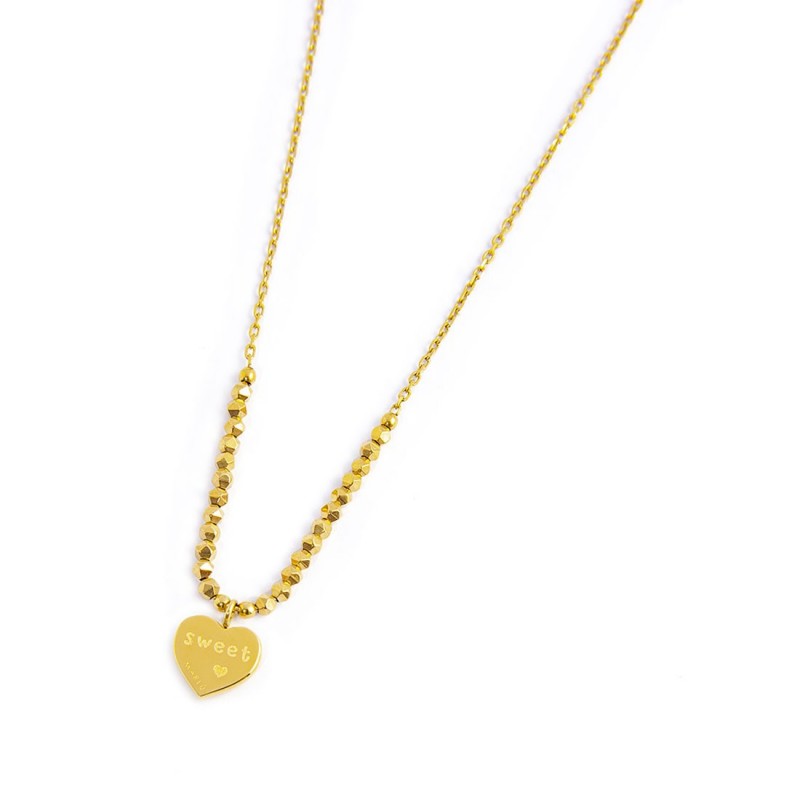 Collana Marlù donna con cuore pendente con cristallo rosso