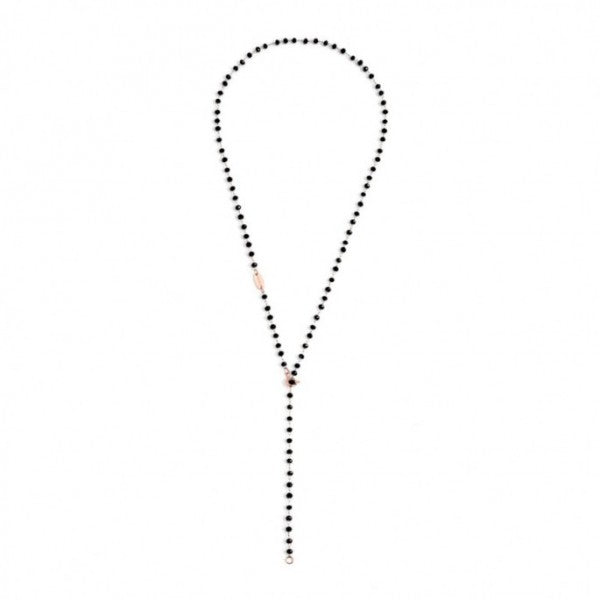 Collana Marlù Donna Cristalli Neri 3MM Rosé