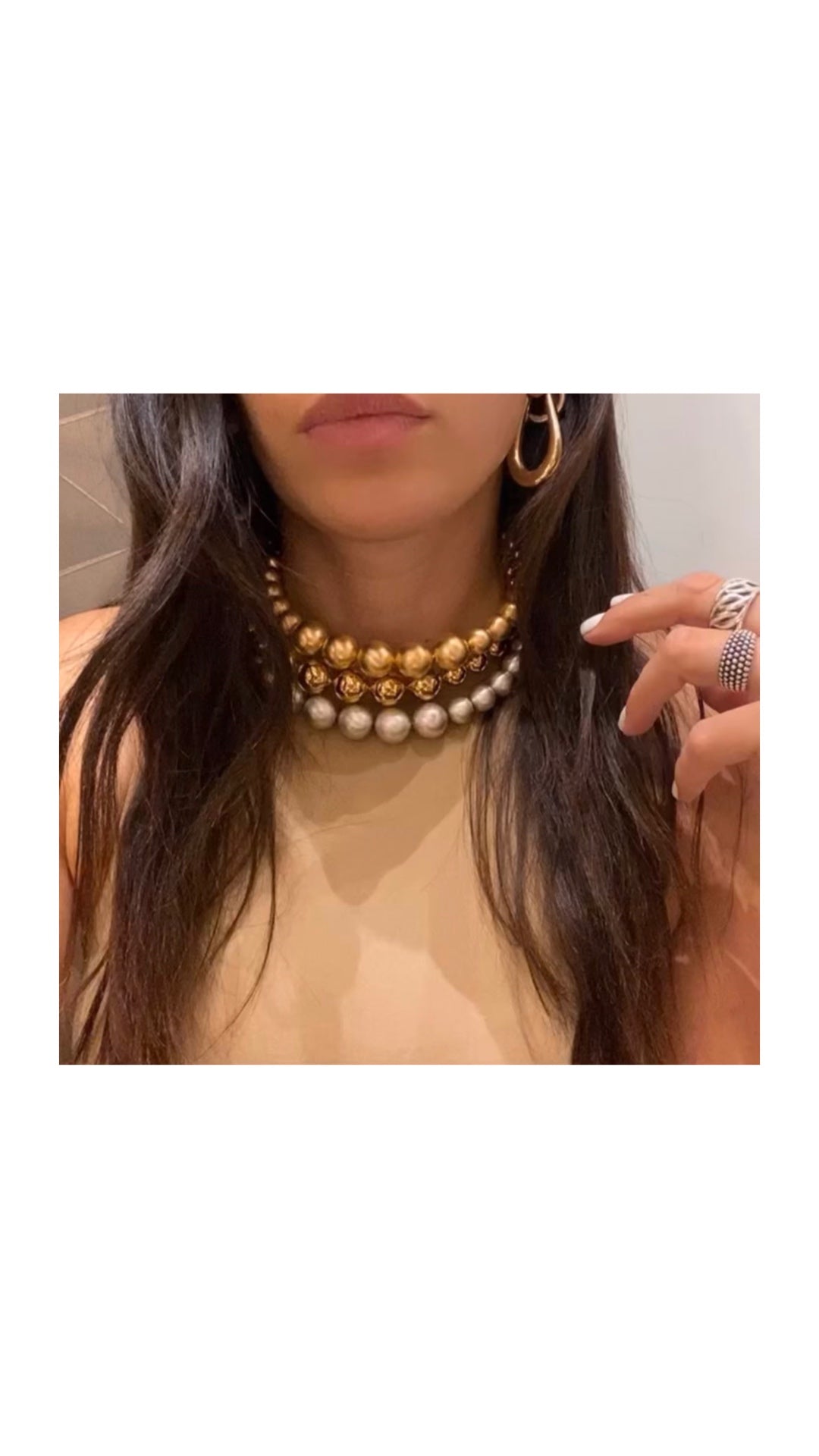 Collana Sereluz Bubble gold satin