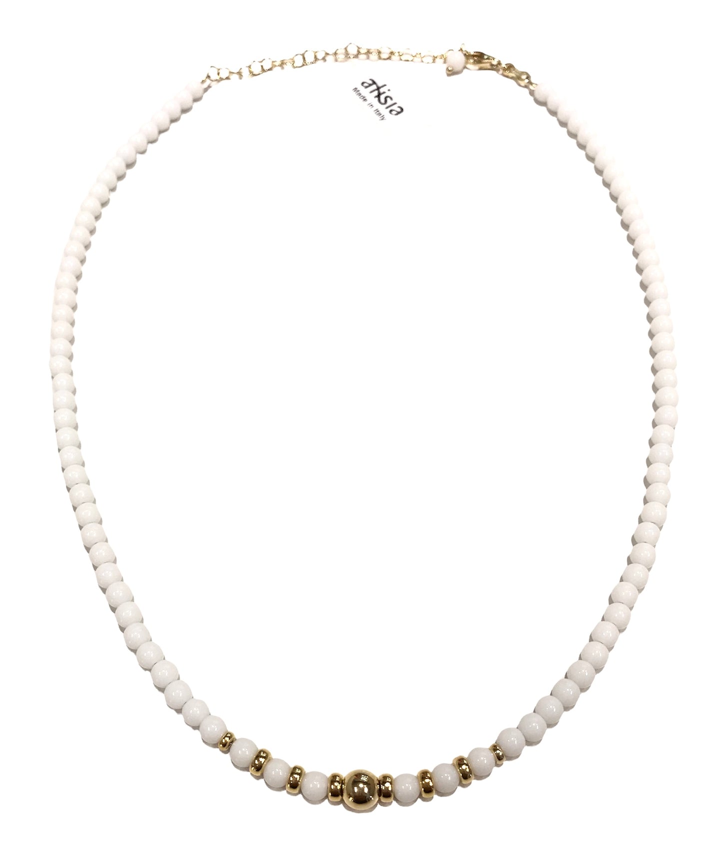 Collana donna Alisia con pietre Bianche e sfera centrale
