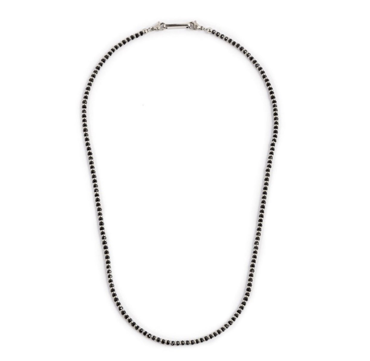 COLLANA UOMO MARLÙ CON AGATA NERA SFACCETTATA ACCIAIO