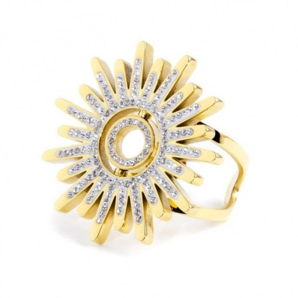 Anello Marlù in acciaio sole dorato