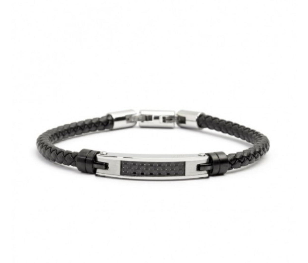 Bracciale Marlù uomo TARGA ACCIAIO NERO E SMALTO