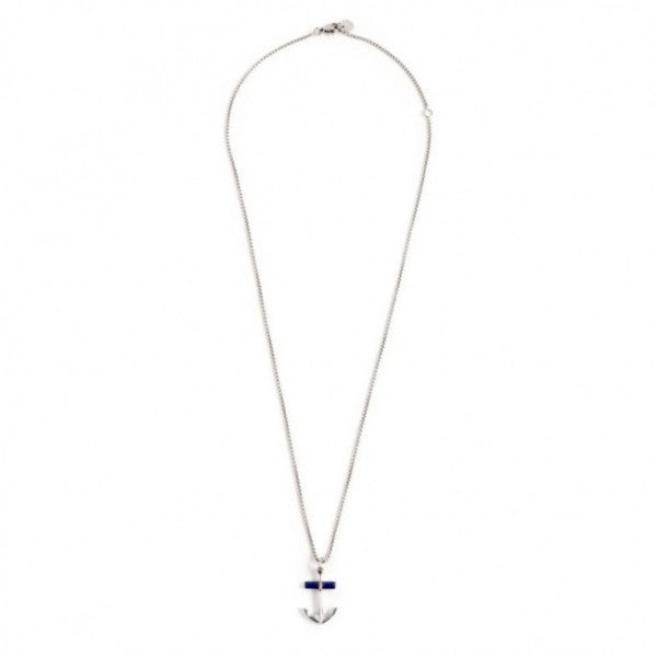 COLLANA ACCIAIO ANCORA PENDENTE E LAPIS 50CM