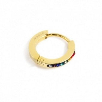MONO ORECCHINO MARLÙ CERCHIO PVD ORO 13MM CRISTALLI