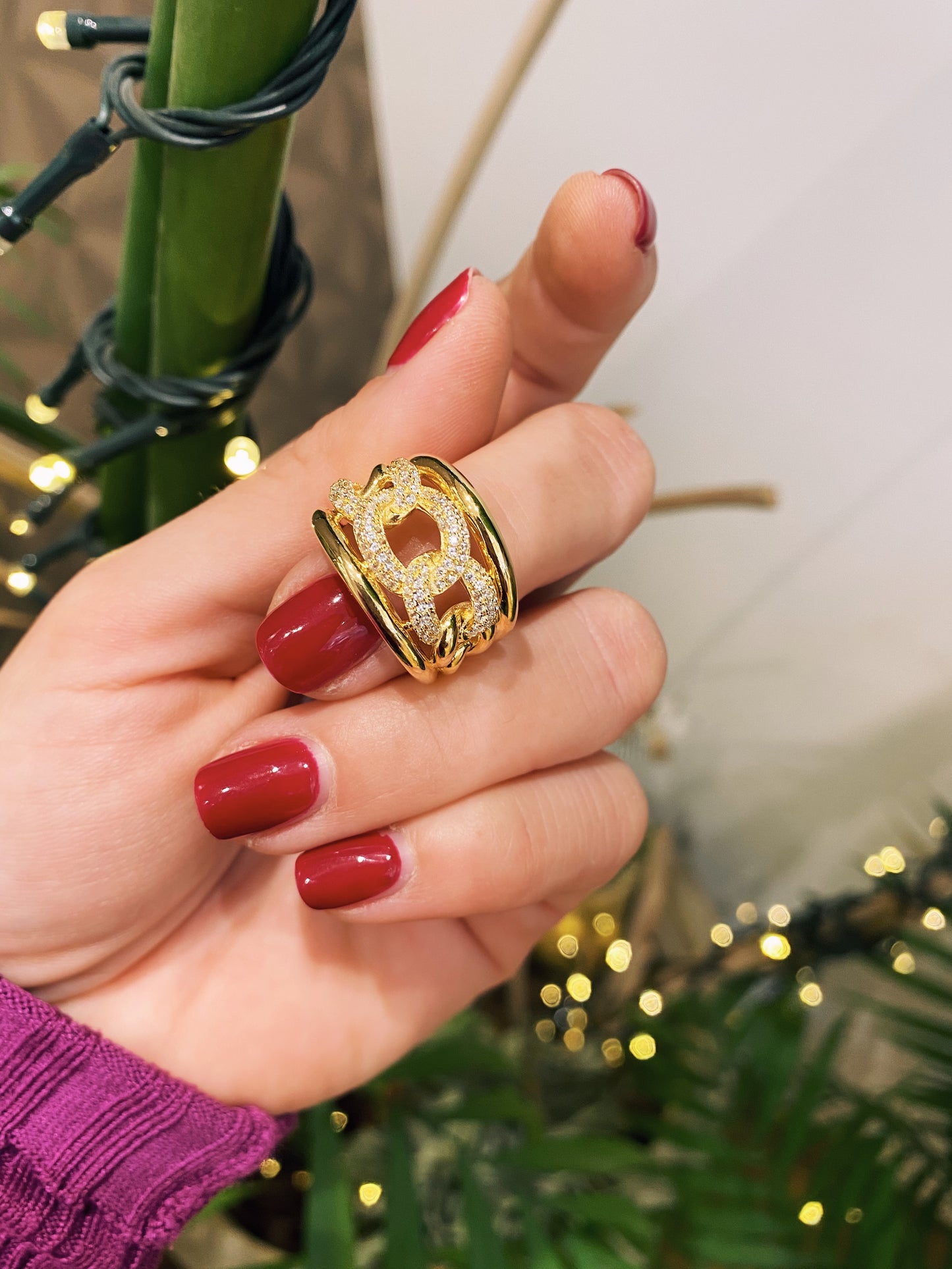 Anello Rocce chain -gold-