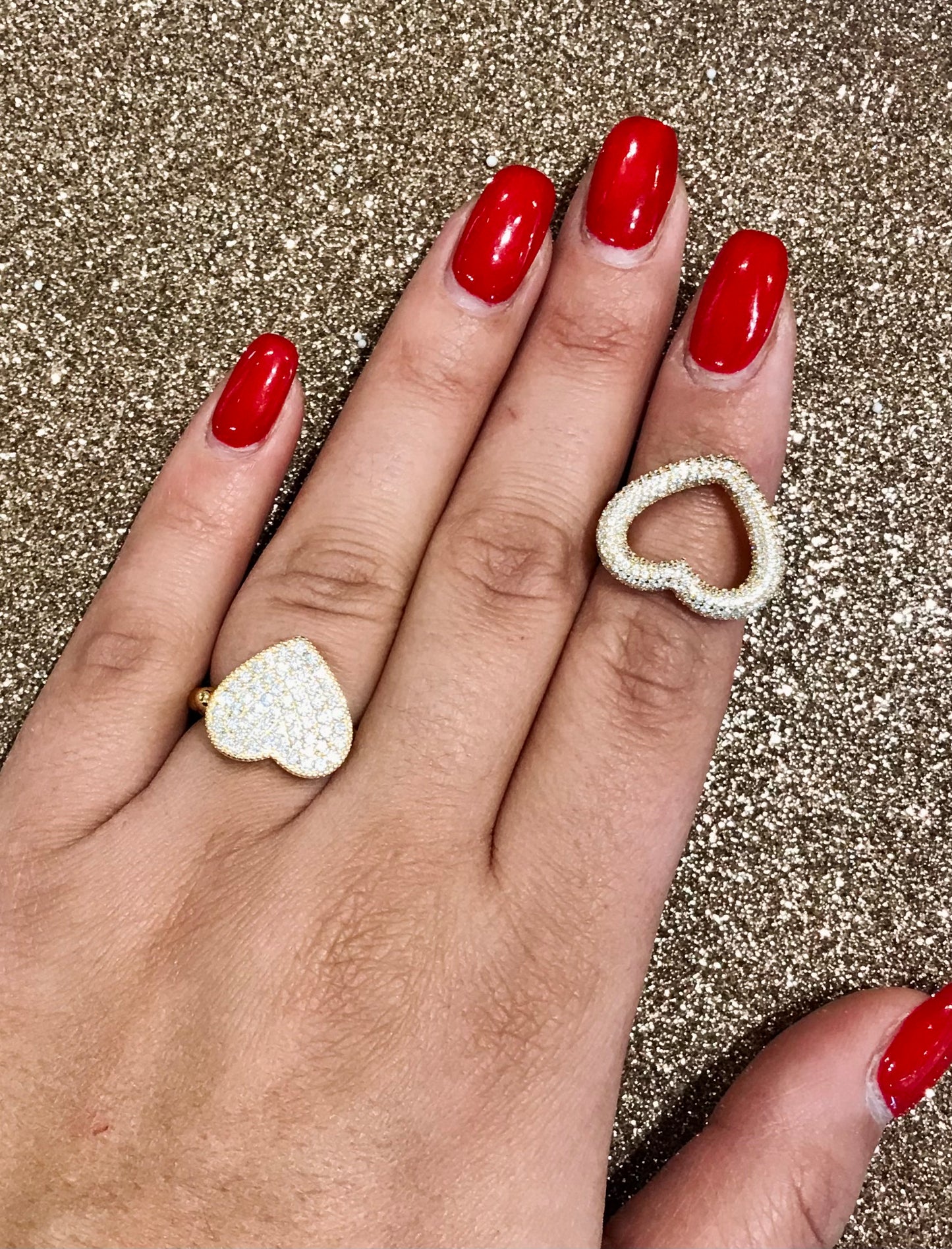 Anello Rocce sagoma cuore Gold 17mm