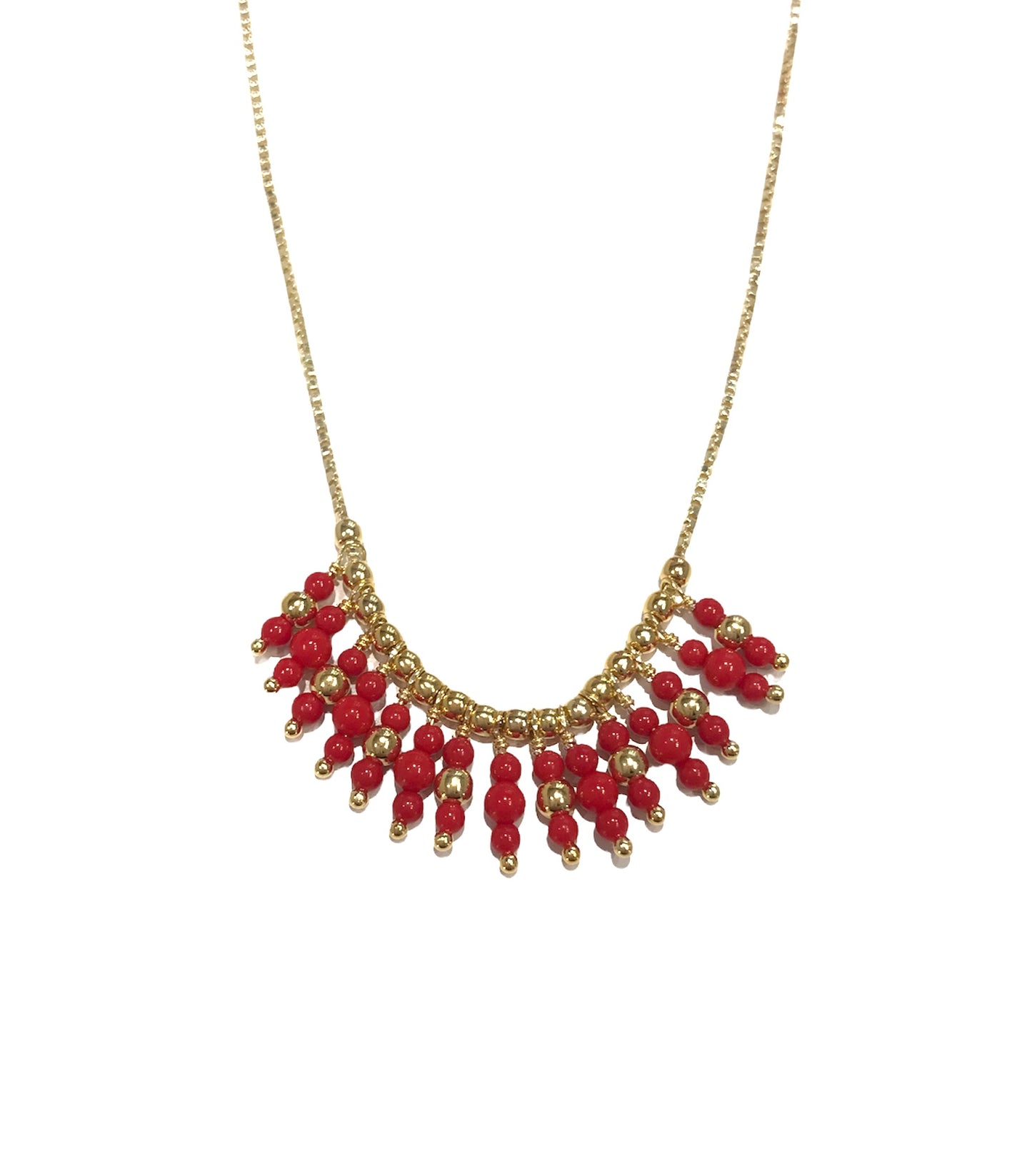 Collana donna Alisia pietre corallo pendenti