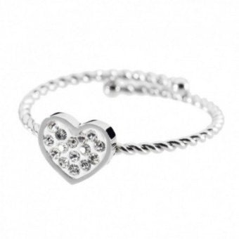 Anello Marlù con cuore e cristalli