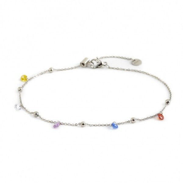 CAVIGLIERA MARLÙ CATENA E CRISTALLI MULTICOLOR