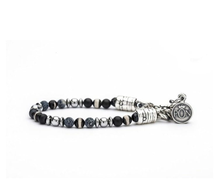 Bracciale uomo Portonovo Classic Nero Opaco Crackle