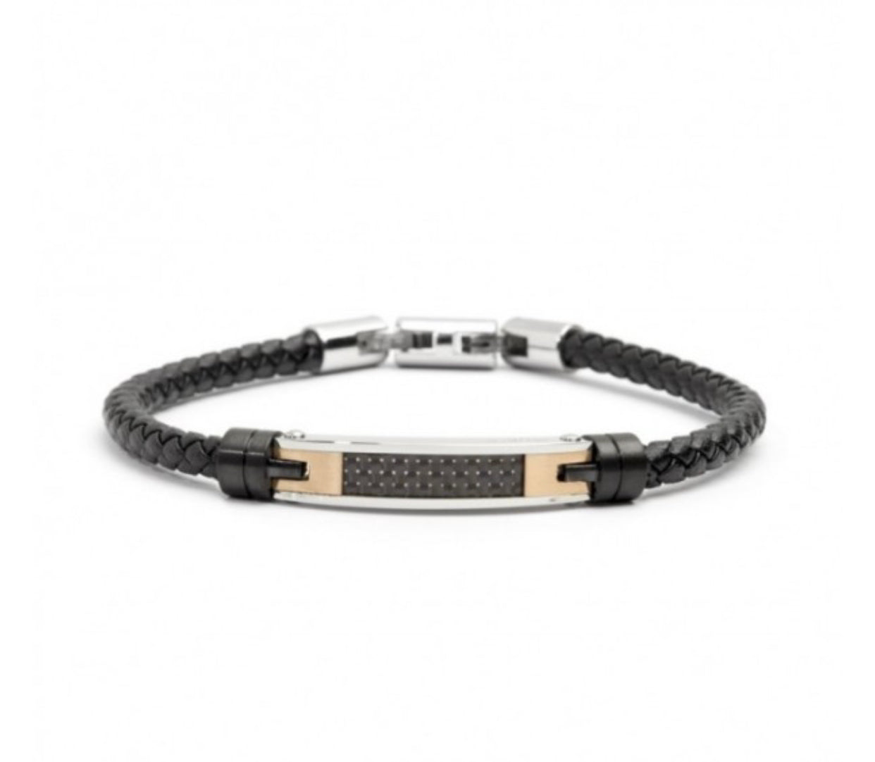 Bracciale Marlù uomo TARGA NERO ROSE' E SMALTO