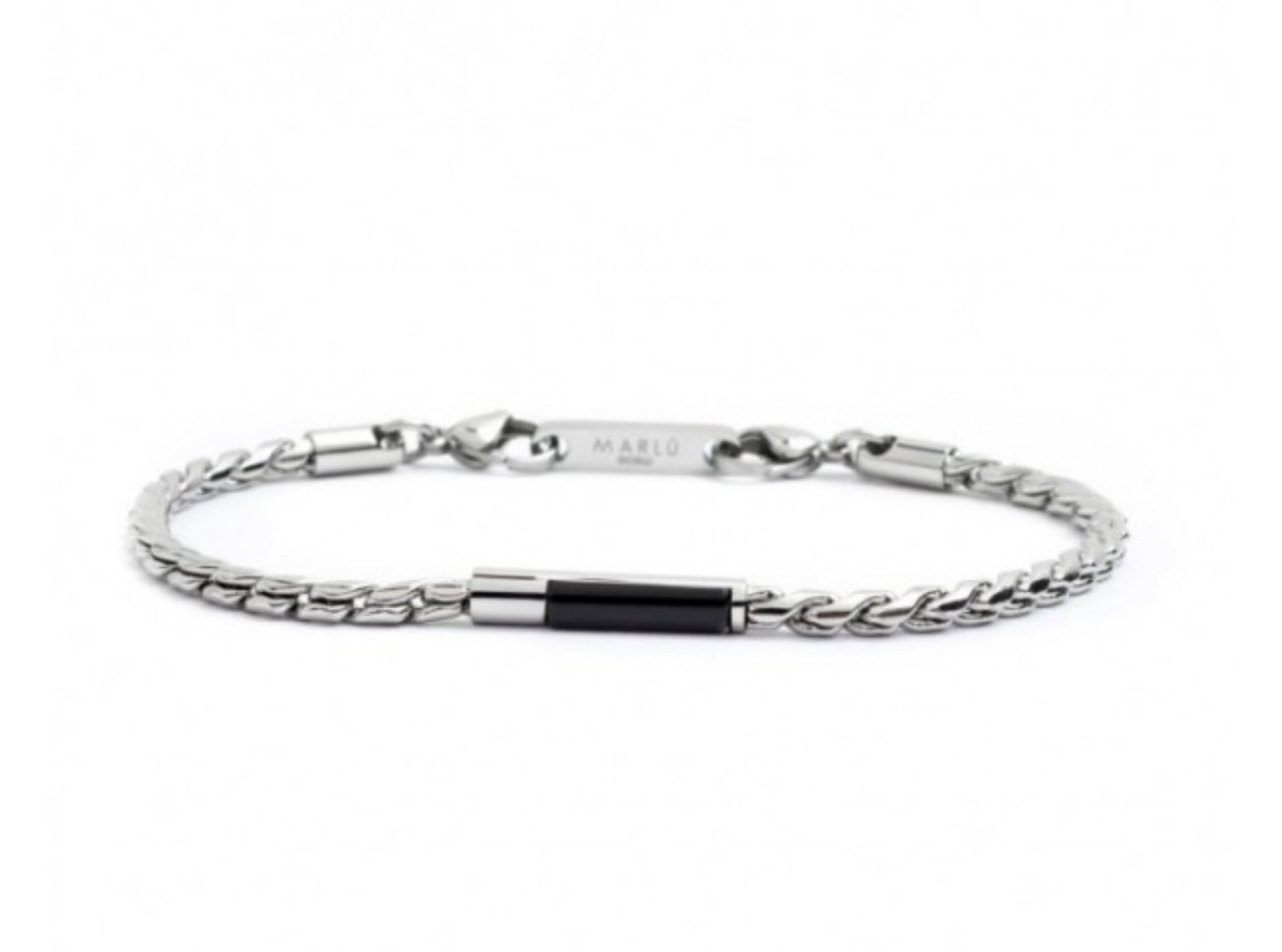 BRACCIALE UOMO MARLÙ CATENA CORDA CANNINA PICCOLA ONICE