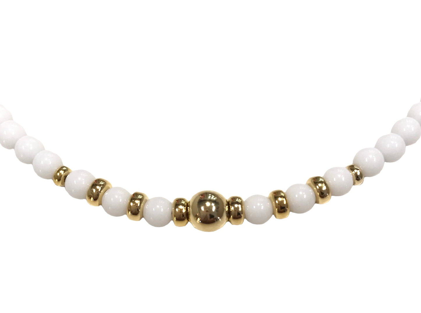 Collana donna Alisia con pietre Bianche e sfera centrale