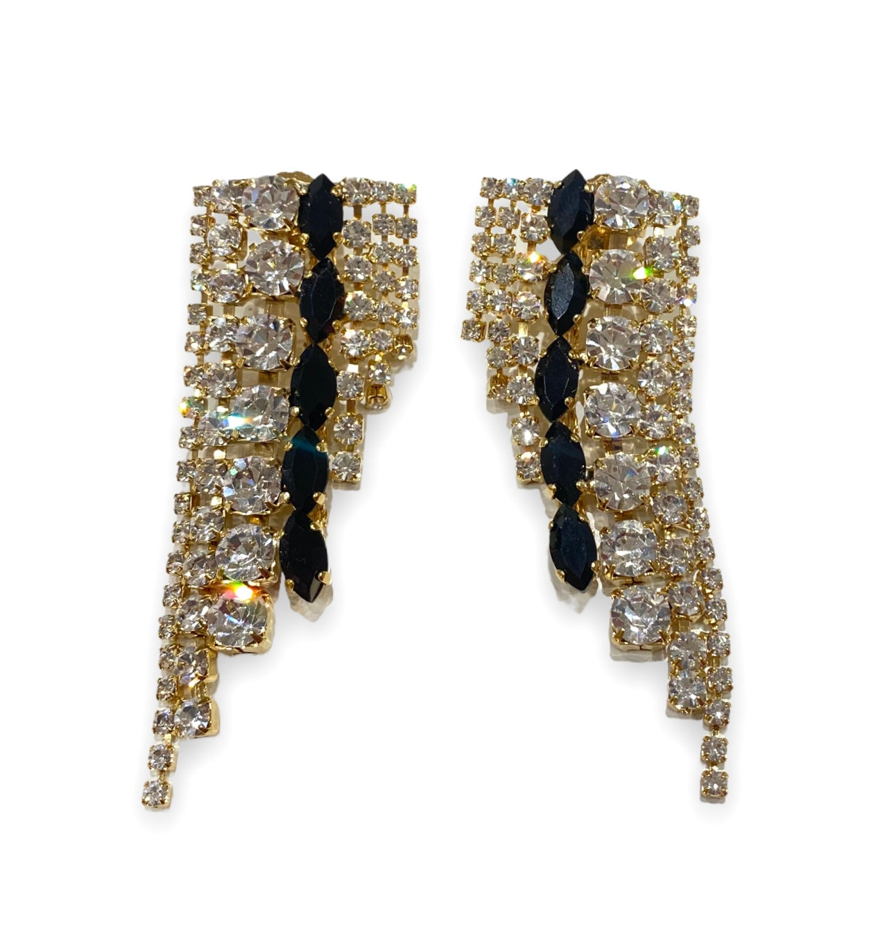 Orecchini Diamond Accessori Pendenti Strass Crystal Waterfall