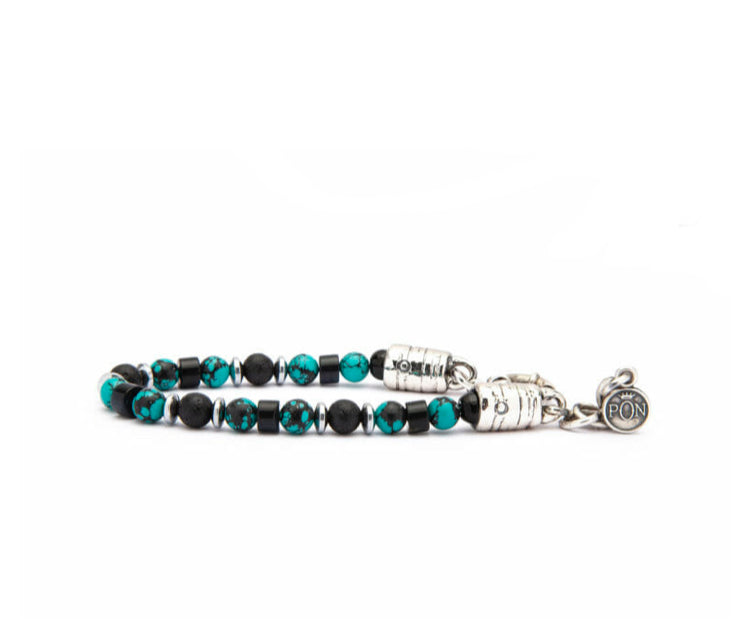 Bracciale uomo Portonovo Classic Verde Maculato Dischetto Onice