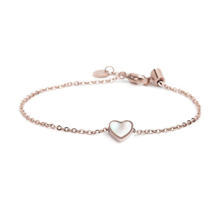 BRACCIALE MARLÙ CUORE DI MADREPERLA PVD ROSE'