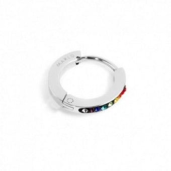 MONO ORECCHINO MARLÙ CERCHIO ACCIAIO 13MM CRISTALLI