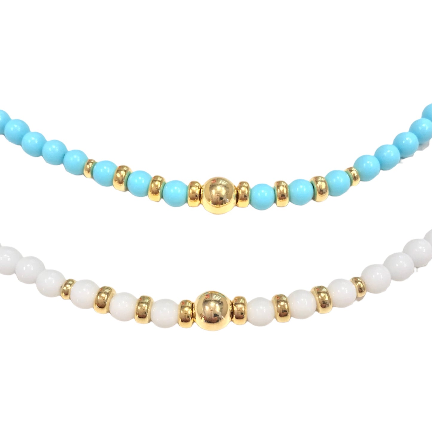Collana donna Alisia con pietre Bianche e sfera centrale